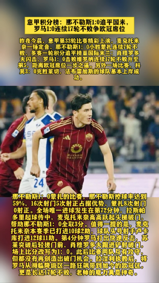 关于那不勒斯连续三场不胜，陷入困境的信息